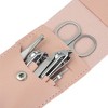 Unique Bargains Manicure Set with PU Leather Case Personal Care Tool Kits Stainless Steel Pedicure Set Silver Tone 7pcs - 3 of 3
