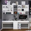 Famapy Multi - Functional Double Desk Computer Desk: Sleek Design,Ample Storage with Hutch, Shared Workspace – Ideal for Home & Office - 2 of 4