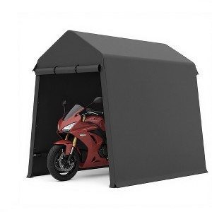 Carport Portable Storage Shed Outdoor Tarp Sheds with Roll-Up Door, Bike Shed Storage Tent for Motorcycle, Garden Tools - 1 of 4