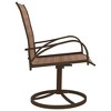 vidaXL Modern Patio Swivel Chairs - Set of 2 - Textilene and Powder-Coated Steel - Weather Resistant - Quick Drying - Brown - Assembly Required - 4 of 4
