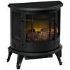 HOMCOM 22" Electric Infrared Fireplace Stove, Freestanding Fireplace Heater w/ Realistic Flame and 3 Side View, Adjustable Temperature, 1500W - 4 of 4