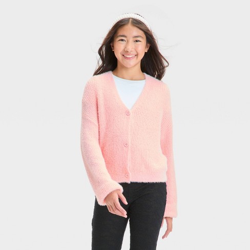 Girls Eyelash Cardigan Sweater Art Class Pink Xxl Target