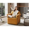 Lyngins Square Swivel Accent Chairs with Pillow and Armrest,Upholstered Swivel Reading Chairs,Polyester Barrel Chairs for Bedroom,Living Room - 2 of 4