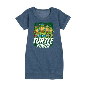 - Teenage Mutant Ninja Turtles - Leo and Brothers Turtle Power Graphic Short Sleeve Fleece Dress - 1 of 4