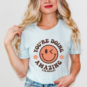 Simply Sage Market S.W.Smiley You're Doing Amazing Smiley Face Short Sleeve Tee - 1 of 4