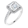Pompeii3 3 1/2Ct Asscher Cut Moissanite & Diamond Halo Engagement Ring in 10k Gold - 2 of 4