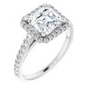 Pompeii3 3 1/2Ct Asscher Cut Moissanite & Diamond Halo Engagement Ring in 10k Gold - image 2 of 4