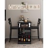 Whizmax 2-Person Dining Table Set - 16" Wide Cushioned Chairs & Flip-Top Extension, Bar Height Table for 2-4 People, Sturdy Kitchen Set - 3 of 4