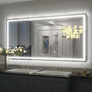 Apmir Super Bright 192 LEDs/m Front LED Lighted Anti-Fog Tempered Glass Bathroom/Vanity Mirror with ETL & 3-Year Warranty - 1 of 4