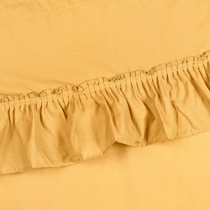 Ellis Stacey 1.5" Rod Pocket High Quality Fabric Solid Color Window Ruffled Filler Valance 54"x13" Yellow, 3 of 4