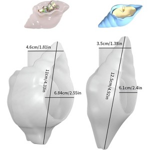 JDICTION 2 Pack Conch Silicone Molds, Seashell Candle Containers & Storage Trays, Resin Sea Snail Molds for DIY Concrete Succulent Planters - 1 of 4