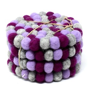 Slickblue Handmade Seasonal Felt Coasters – Set of 4, 4" Diameter, for Stylish Table Protection in 15 Colors Options - 1 of 2