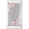 Sweet Jojo Designs Girl Photo Op Fitted Crib Sheet Watercolor Floral Grey and Pink - 2 of 4
