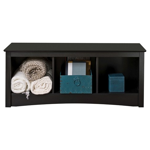 Prepac 60 Shoe Cubby Bench Black : Target