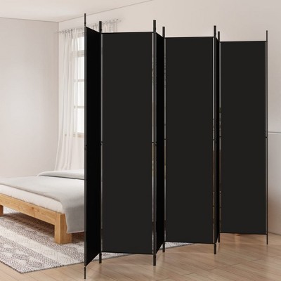 vidaXL 6-Panel Room Divider Black 118.1"x86.6" Fabric