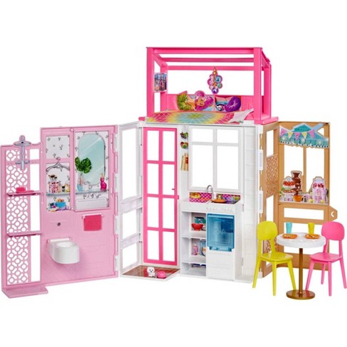 American Plastic Toys Inc Pink & Purple 3-Story Doll House Set