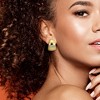 EVERLY JEWELRY | Yellow Plated Sterling Silver 3/5 CT TGW Cubic Zirconia Puffed Semi-Hoop Earrings - 4 of 4