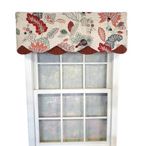 RLF Home" xenia Petticoat 3" Rod Pocket Lining Luxurious and Elegant Window Treatment Valance 50" x 15" Rust - 1 of 4