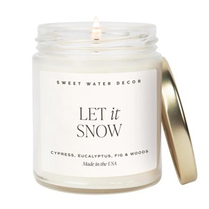 Sweet Water Decor Let it Snow 9oz Clear Jar Soy Candle - 1 of 3