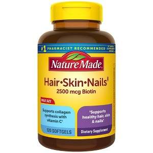 Nature Made Hair - Skin & Nails with 2500 mcg of Biotin Softgels - 120ct - 1 of 4