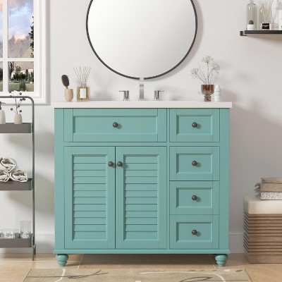 Whisen 36 in. Bathroom Storage Cabinet Bathroom Vanity with Undermount Sink,2 Soft Closing Doors and 2 Drawers