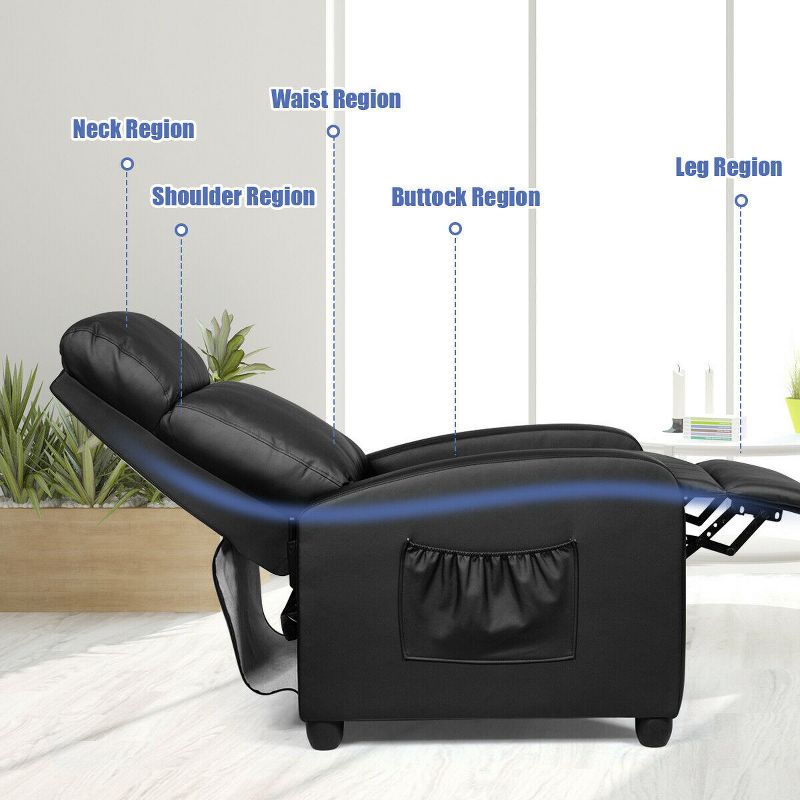 Recliner Massage Chair, Ergonomic Adjustable Single Sofa with Padded Seat Black\Brown\Gray, 5 of 11