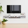 Itopfox Modern Floating TV Stand, Wall-Mounted Media Console with Storage for Bedroom, Living Room in Grey-White Finish - 3 of 4