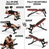 Homdox 800LBS Adjustable Weight Bench with Leg Extension and Leg Curl, Press Preacher Curl Workout Bench, Flat/Incline/Decline Sit-Up for Home Gym - 3 of 4