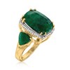 Ross-Simons 7.00 ct. t.w. Emerald and .12 ct. t.w. Diamond Ring in 18kt Gold Over Sterling - 3 of 4