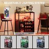 36'' Wine Storage Cabinet, Adjustable Shelves, Mesh Door & Baffle Design, Compact Liquor & Coffee Bar Cabinet for Kitchen, Dining Room - 4 of 4