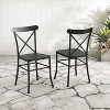 Astrid 2pk Indoor/Outdoor Metal Dining Chairs - Matte Black - Crosley: Steel Frame, Weather-Resistant, Armless Design - 2 of 4