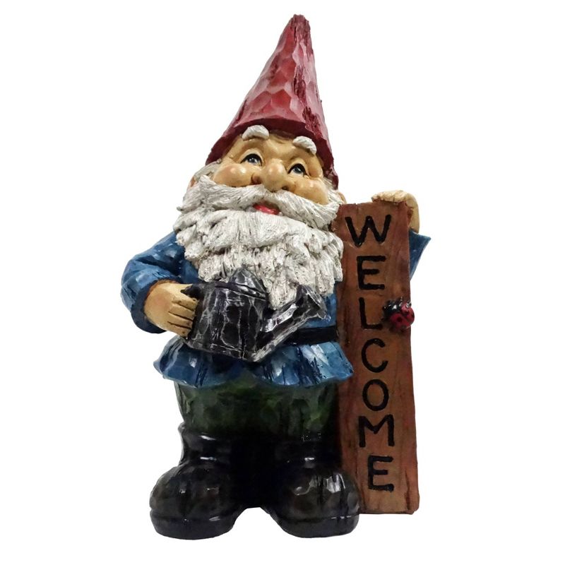 12&#34; Polyresin Gnome Welcome Statue - Alpine Corporation, 1 of 5