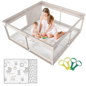 Pro Goleem Baby Playpen with Mat, 59x59 in Playpen for Babies and Toddlers - 1 of 3