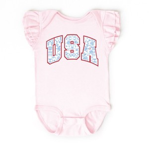 The Juniper Shop USA Blue Willow Flutter Sleeve Bodysuit - 1 of 4