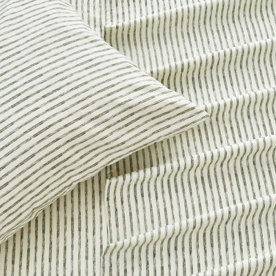 Seafoam Striped King Size Microfiber Sheet Set