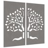 vidaXL Patio Wall Decorations 2 pcs 41.3"x21.7" Corten Steel Tree Design - 3 of 4