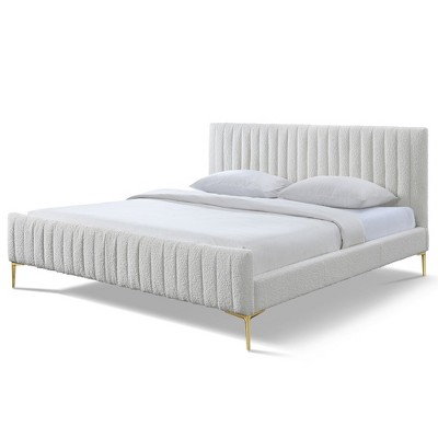 Omax Decor,Julia Upholstered Contemporary Fabric King Platform Bed
