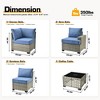 XIZZI All-Weather Rattan Furniture, Sectional Sets w/ Optional Solar Light-Up Coffee Table & Ottoman, Choose 6-9pc Configs in 8 Fade Resistant Colors - 3 of 4