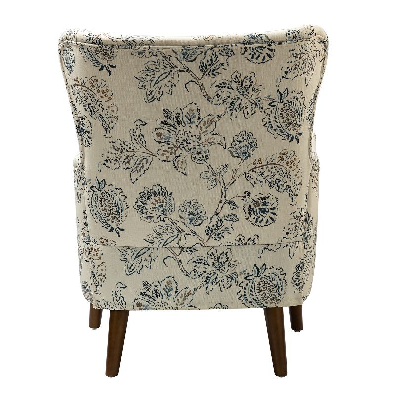 Nikolaus Comfy Living Room Armchair with Floral Fabric Pattern and Wingback | ARTFUL LIVING DESIGN, 5 of 11