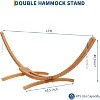 Wood Hammock Stand Only, 475 lbs Capacity Curved Hammock Base for Indoor Outdoor Use, Heavy Duty Weatherproof Frame, Natural Wood - 4 of 4