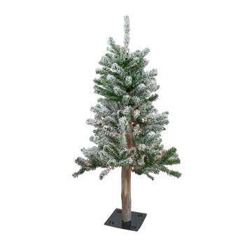 Northlight 3' Pre-Lit Flocked Alpine Artificial Christmas Tree - Clear Lights