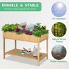 Gulches 43x18x30in Raised Garden Bed with 8 Pockets & Shelf - Wooden Elevated Planter for Herbs & Vegetables - 3 of 4