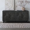 ORRD Carved Flower Door Large Storage Cabinet With Metal Handle Suitable For Living Room, Kitchen, Entryway(Natural Wood) - 4 of 4