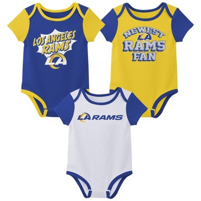 NFL Los Angeles Rams Baby Girls' Onesies 3pk Set - 0-3M