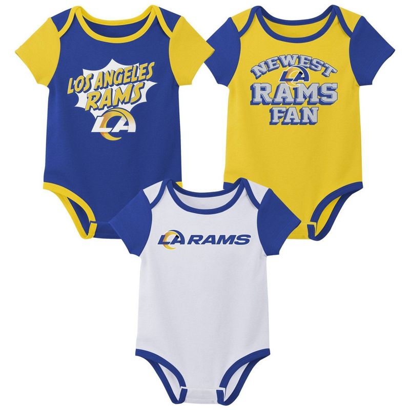 NFL Los Angeles Rams Infant Boys&#39; 3pk Bodysuit, 1 of 5