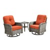 XIZZI Patio Furniture Sets Designed for Outdoor Relaxation, Comfy 3.5-Inch Cushions & 360° Swivel Action for Extra Comfort, 3 Pcs/Set, Orange - 2 of 4