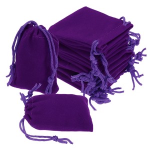 Unique Bargains Velvet Wedding Favor Party Small Jewelry Drawstrings Pouches Gift Bags - 1 of 4