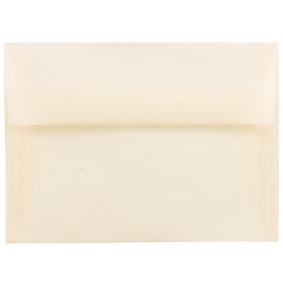 JAM Paper A6 Translucent Vellum Invitation Envelopes 4.75x6.5 Ivory PACV650
