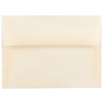 JAM Paper A6 Translucent Vellum Invitation Envelopes 4.75x6.5 Ivory PACV650I