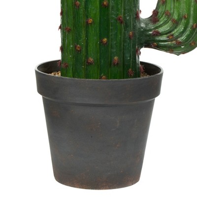 44" Green Faux Yucca Tree in Black Planter Pot